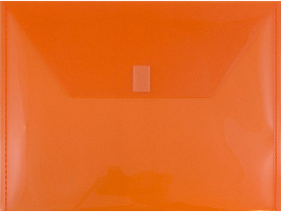 Orange Letter Booklet Plastic Envelopes (9 3/4 x 13) with Hook and Loop Closure