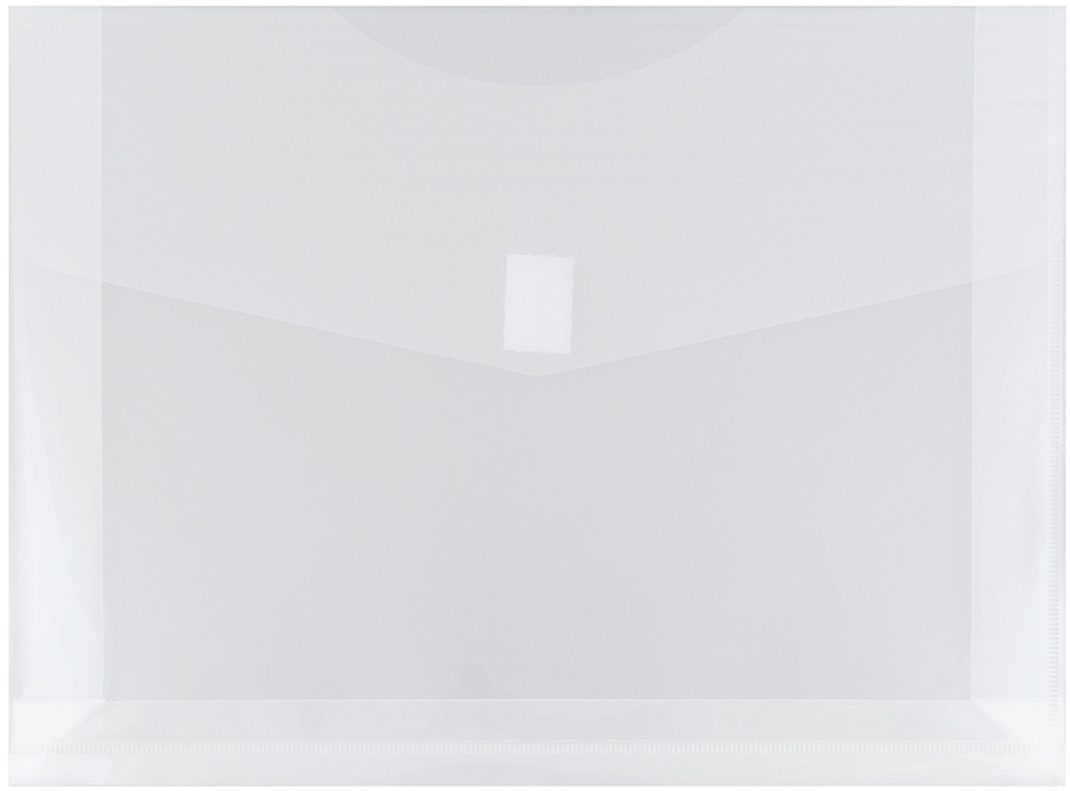 Clear Letter Booklet with 2" Expansion Plastic Envelopes (9 3/4 x 13) with Hook and Loop Closure