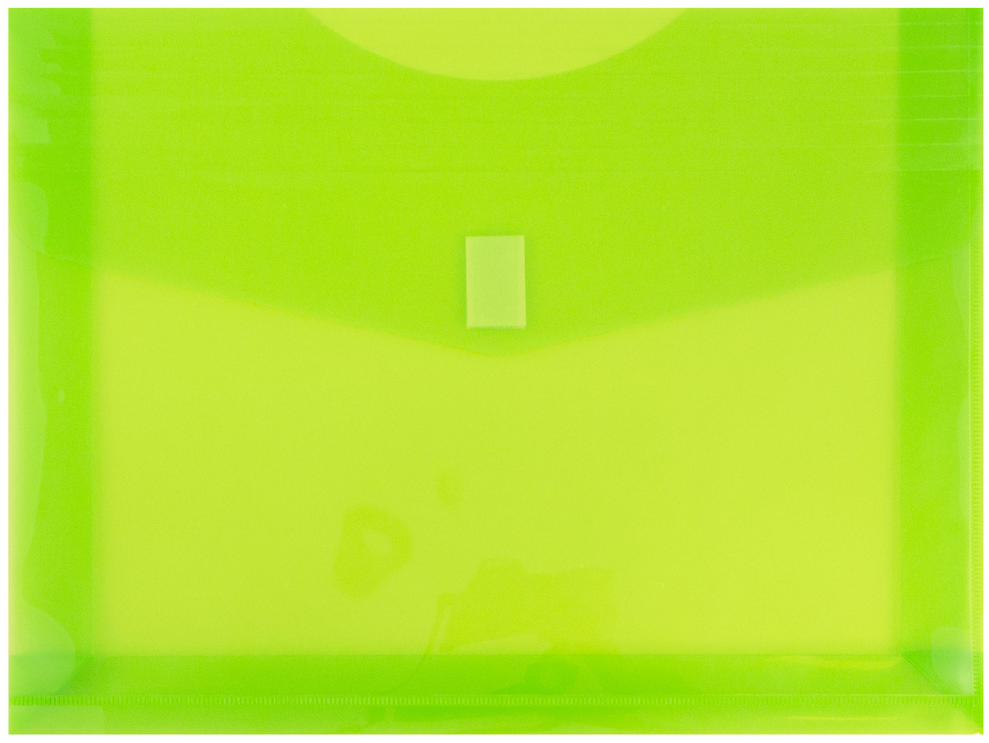 Lime Green Letter Booklet with 2" Expansion Plastic Envelopes (9 3/4 x 13) with Hook and Loop Closure