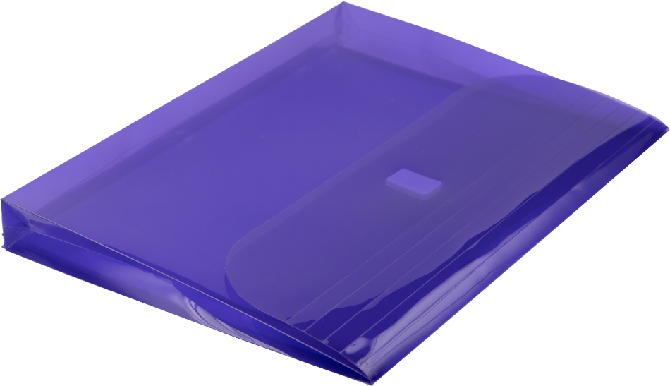 Purple Letter Booklet 3 Hole Punch with 1" Expansion Plastic Envelopes (9 1/2 x 11 1/2) with Hook and Loop Closure