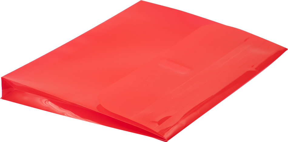 Red Letter Booklet 3 Hole Punch with 1" Expansion Plastic Envelopes (9 1/2 x 11 1/2) with Hook and Loop Closure