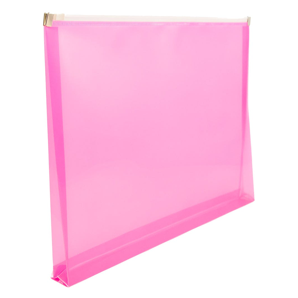 Hot Pink Letter Booklet Plastic Envelopes (9 3/4 x 13) with Zip Closure