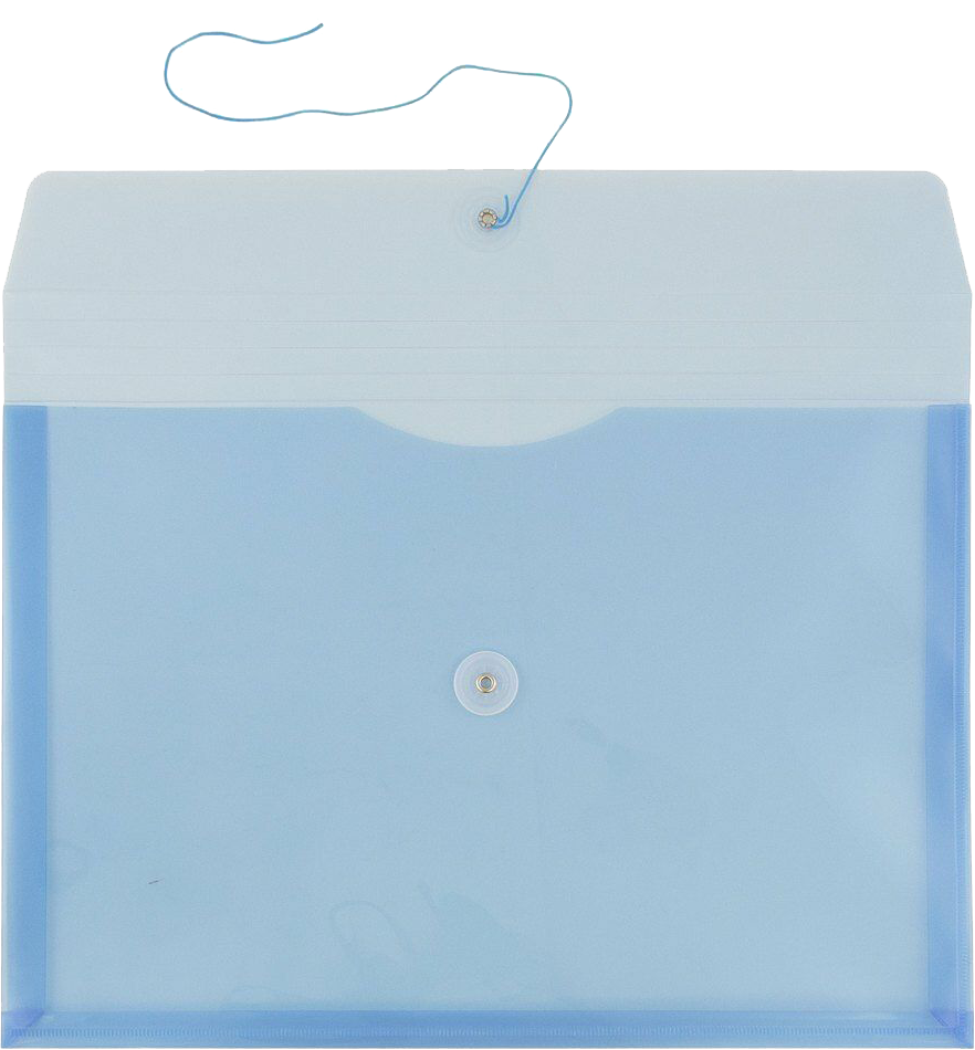 Blue Legal Open End Plastic Envelopes (9 3/4 x 14 1/2) with Button & String