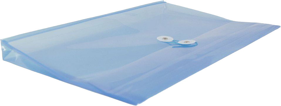 Blue Legal Open End Plastic Envelopes (9 3/4 x 14 1/2) with Button & String
