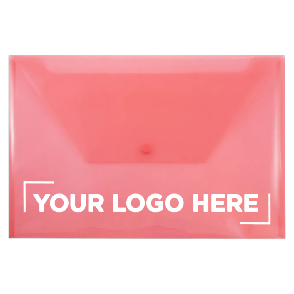 Red Legal Booklet Plastic Envelopes (9 3/4 x 14 1/2) with Snap Closure