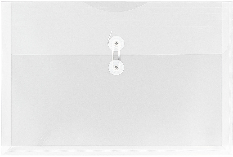 Clear Legal Booklet Plastic Envelopes (9 3/4 x 14 1/2) with Button & String