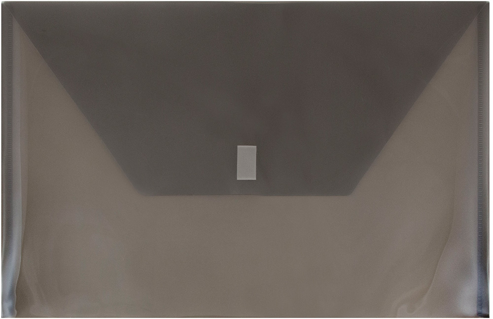 Smoke Gray Legal Booklet Plastic Envelopes (9 3/4 x 14 1/2) with Hook and Loop Closure