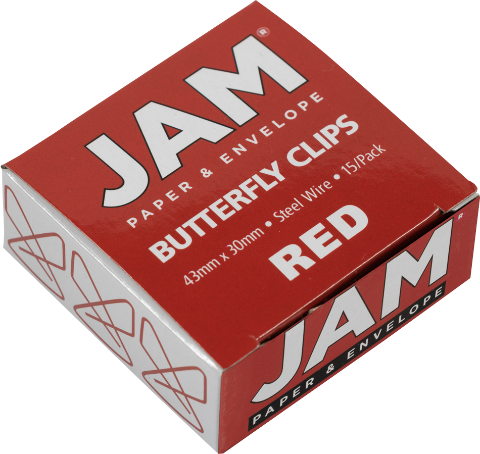 Red Butterfly Clips - 15 Pack