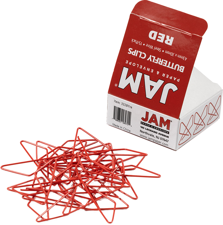 Red Butterfly Clips - 15 Pack