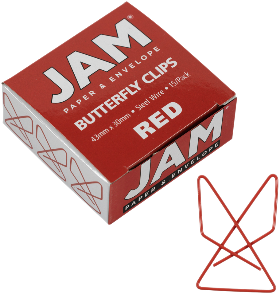 Red Butterfly Clips - 15 Pack