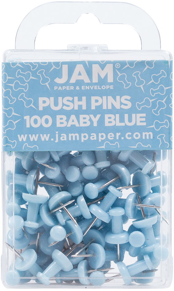 Baby Blue Pushpins - 100 Pack