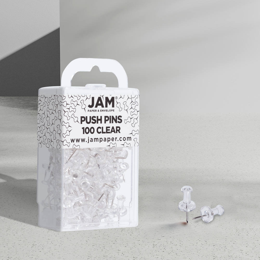 Clear Pushpins - 100 Pack