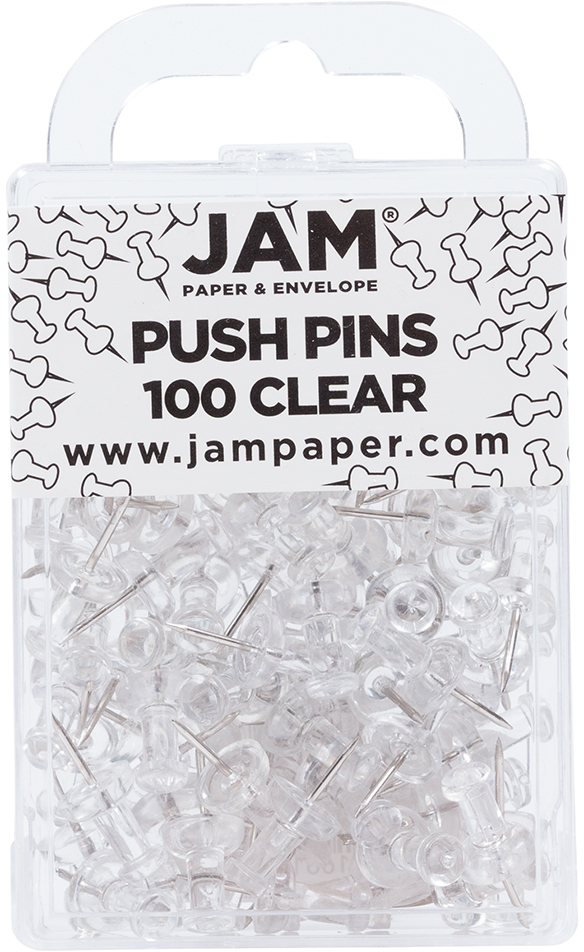 Clear Pushpins - 100 Pack