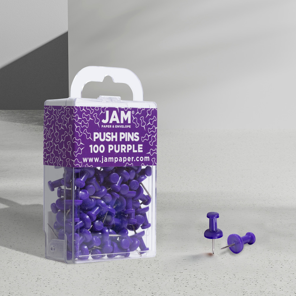Purple Pushpins - 100 Pack