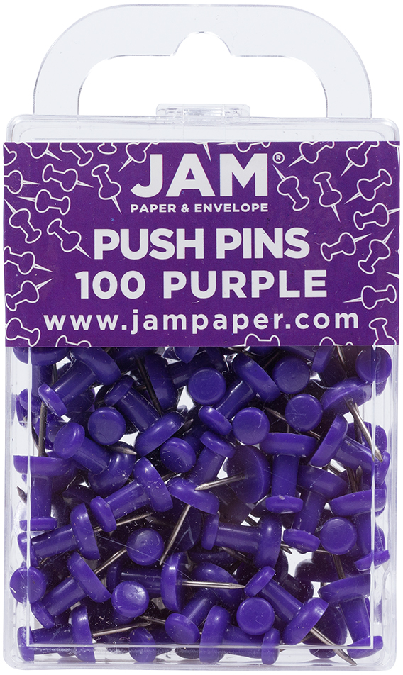 Purple Pushpins - 100 Pack