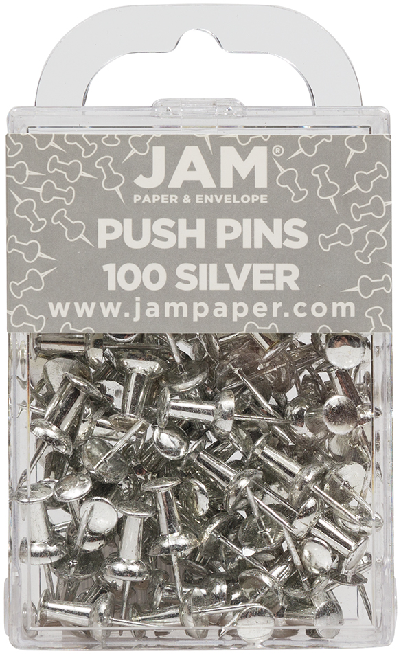 Silver Pushpins - 100 Pack