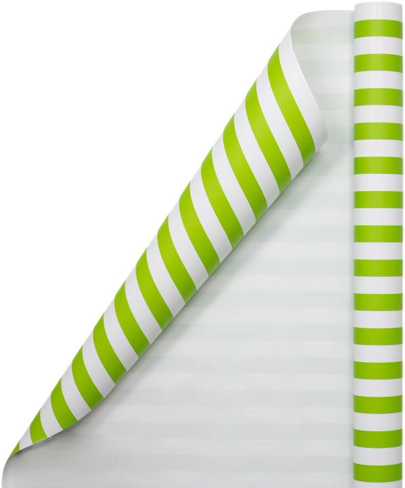 Lime Green and White Stripe Wrapping Paper (25 Sq Ft)