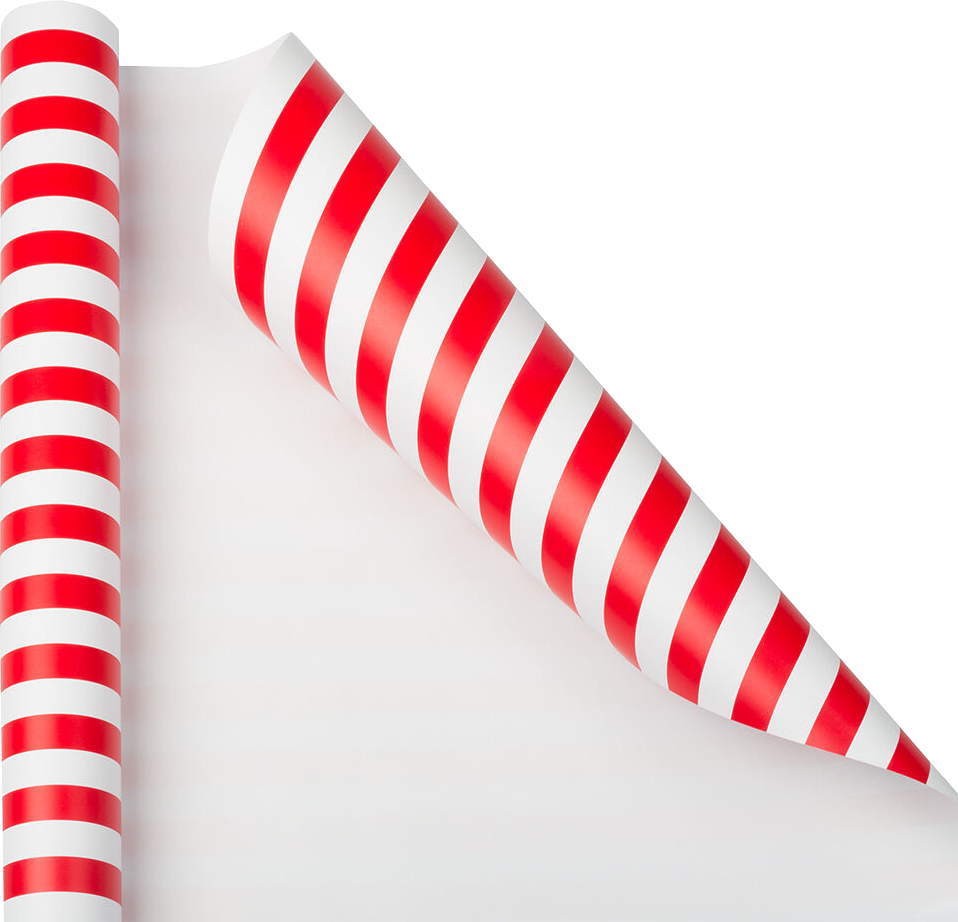 Red and White Stripe Wrapping Paper (25 Sq Ft)
