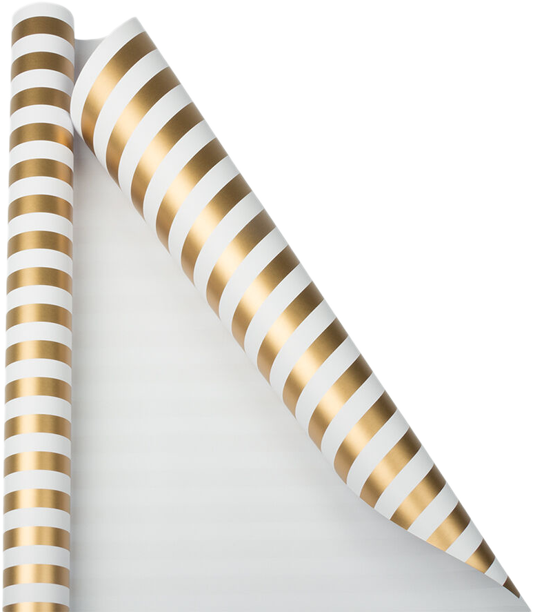 Gold & White Wrapping Paper (25 Sq Ft)