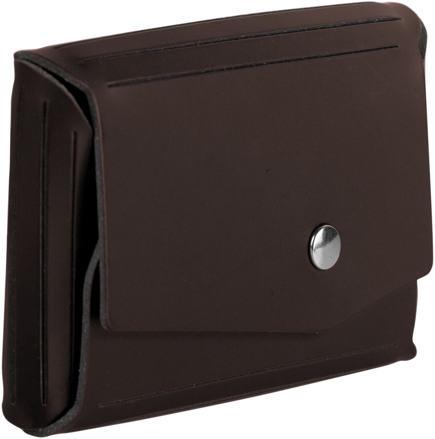 Dark Brown Leather Business Card Case with Angular Flap - 20 Card Capacity