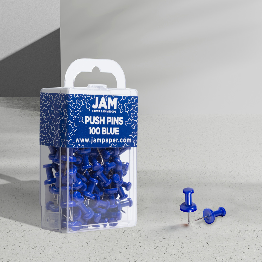 Blue Pushpins - 100 Pack