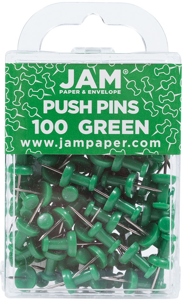 Green Pushpins - 100 Pack