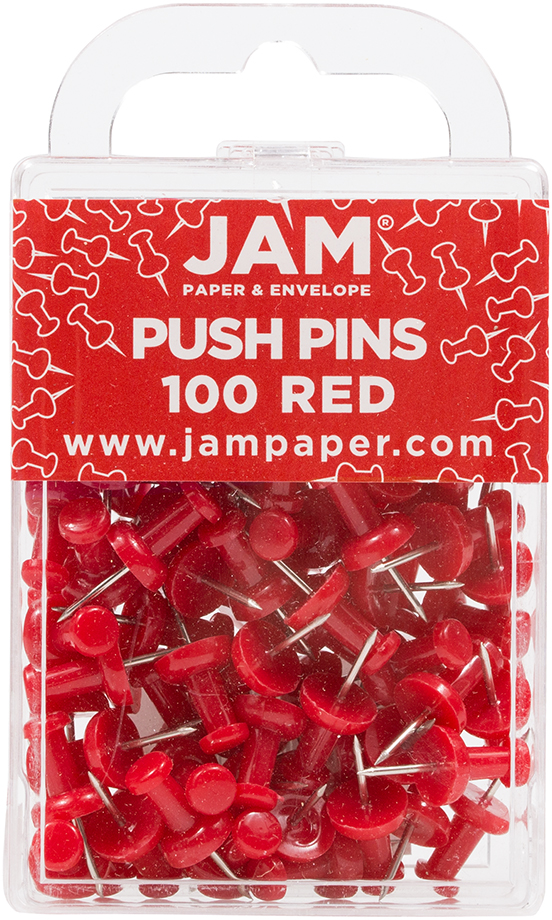 Red Pushpins - 100 Pack