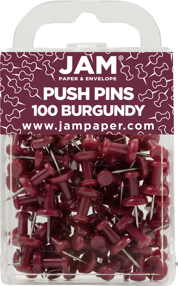 Burgundy Pushpins - 100 Pack