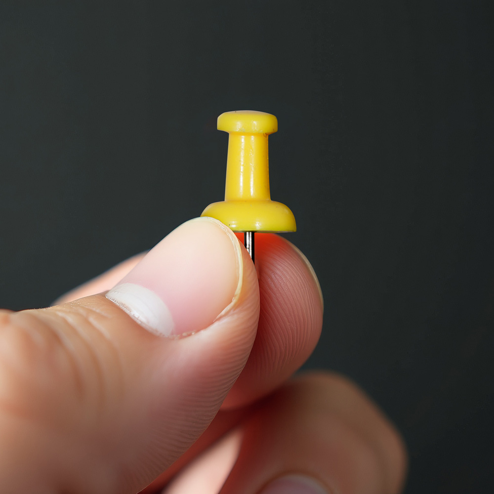 Yellow Pushpins - 100 Pack
