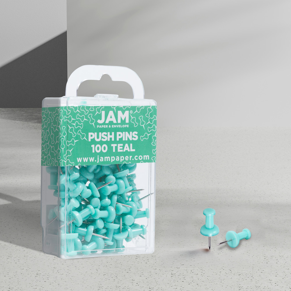 Teal Blue Teal Pushpins - 100 Pack