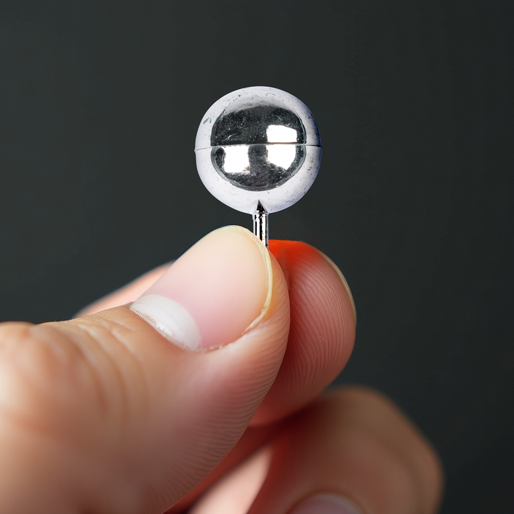 Silver Round Pushpins - 100 Pack
