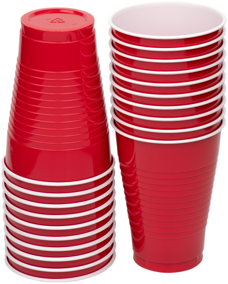 Red 12oz Plastic Cups - 20 Pack