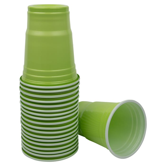 Lime Green 12oz Plastic Cups - 20 Pack