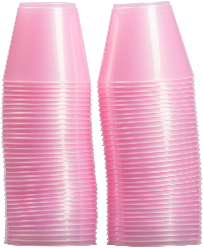 Baby Pink 9oz Plastic Tumblers - 72 Pack