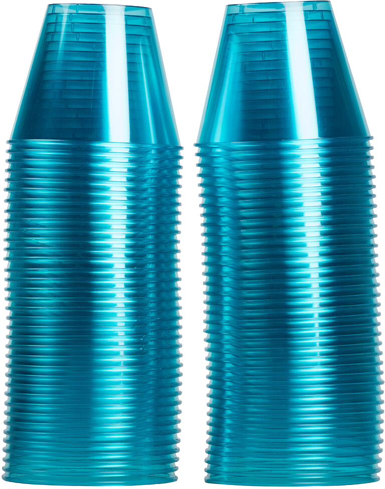 Bright Blue 9oz Plastic Tumblers - 72 Pack
