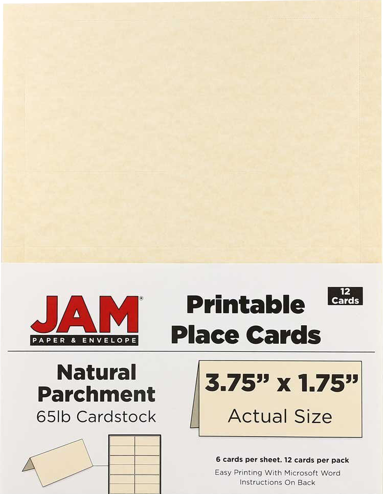 Natural Parchment 3 3/4 x 1 3/4 Printable Place Cards