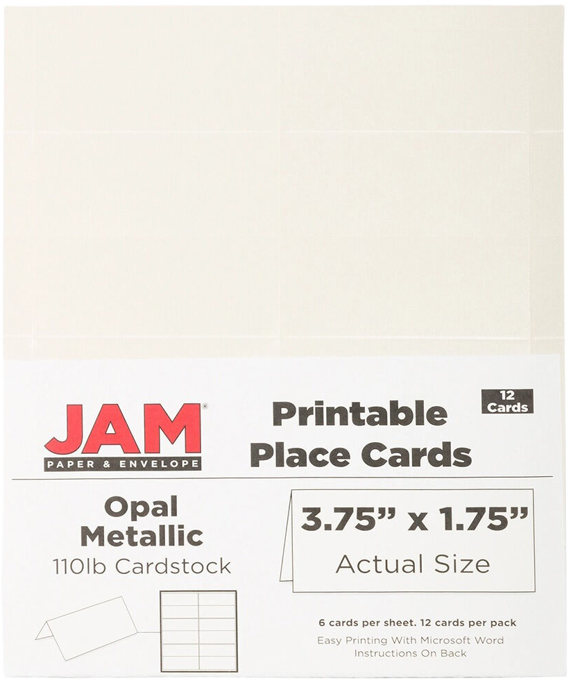 Opal Metallic 3 3/4 x 1 3/4 Printable Place Cards