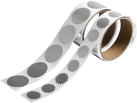 Silver Foil Wafer Seal Labels Combo Labels