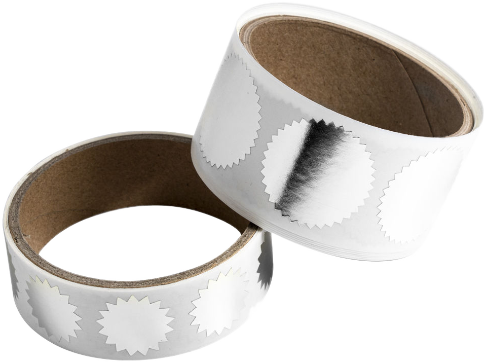 Silver Foil Wafer Seal Labels Combo Labels