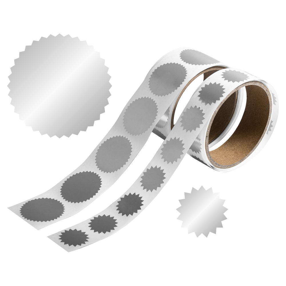 Silver Foil Wafer Seal Labels Combo Labels