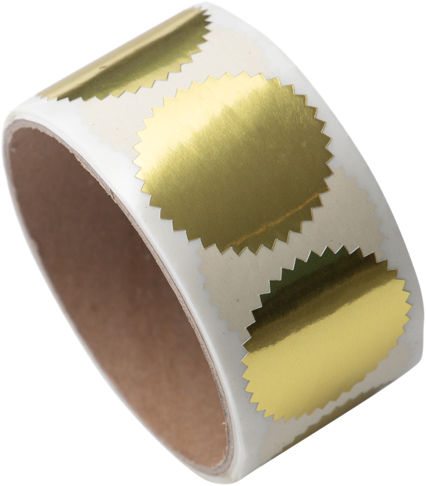 Gold Foil 1 1/2 Inch Roll of Wafer Seal Labels