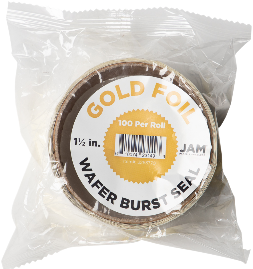 Gold Foil 1 1/2 Inch Roll of Wafer Seal Labels