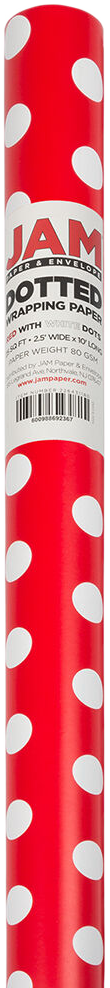 Red with White Dots Wrapping Paper (25 Sq Ft)