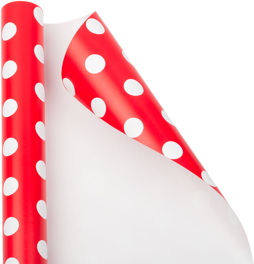 Red with White Dots Wrapping Paper (25 Sq Ft)