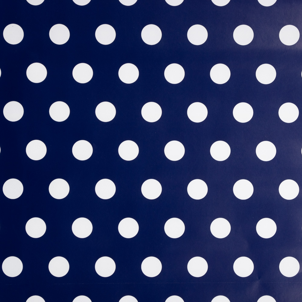 Dark Blue with White Polka Dots Wrapping Paper (25 Sq Ft) 32lb