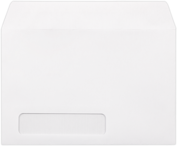 White 24lb 6 x 9 Booklet Bottom Left Window Envelopes