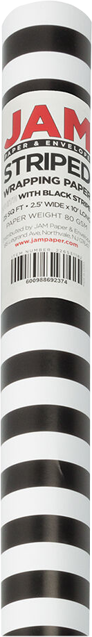 Black and White Stripe Wrapping Paper (25 Sq Ft)