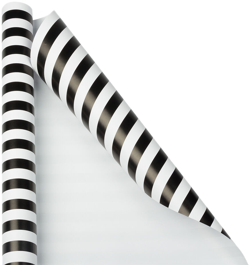 Black and White Stripe Wrapping Paper (25 Sq Ft)