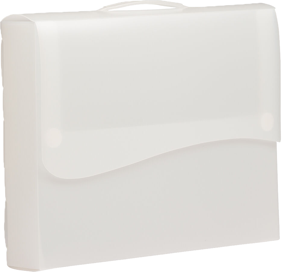 Clear 12 x 9 1/2 x 2 Plastic Portfolios with Hook and Loop