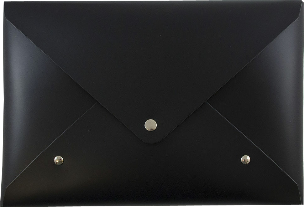 Black 9 1/2 x 6 1/2 x 1 Leather Portfolios with Snap
